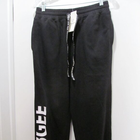 NWT DUBGEE by Whoopi Sweatpants Black & White Joggers w Drawstring Size Small - Picture 2 of 12